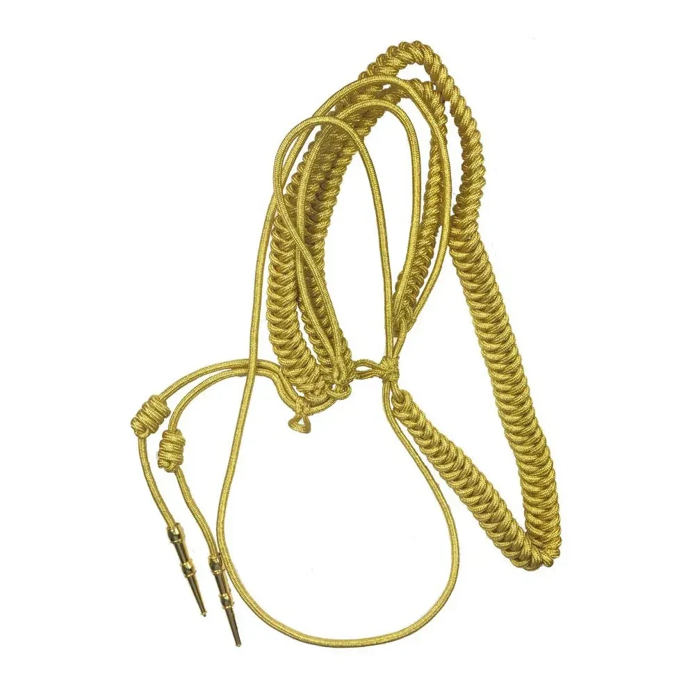 Aiguillette Gold Mylar Army Cord, Small Tips
