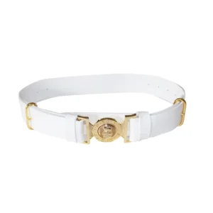 White Matt PVC Parade Belt with Tongue & Loop